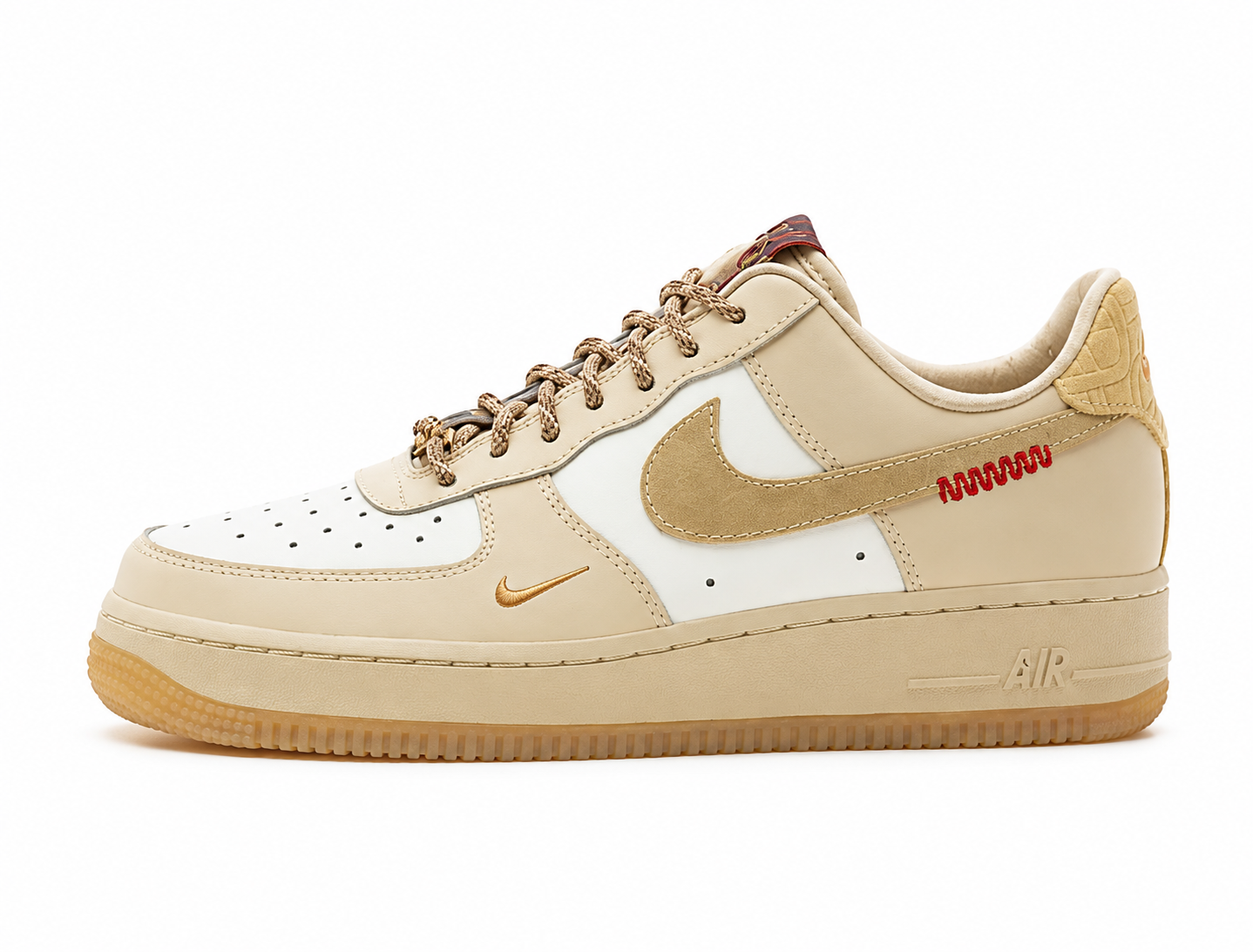 Nike Air Force 1 Low Stitch Beige Red